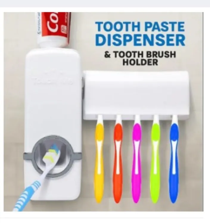 5 Brush Holder Toothpaste Dispenser